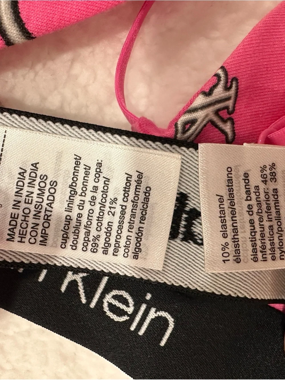 Calvin Klein Pink Triangle Bralette